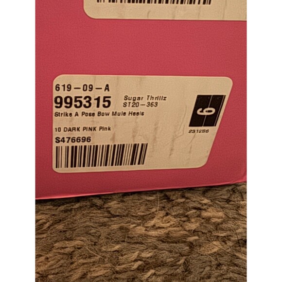 Sugar Thrillz Strike a Pose Diamante Bow Mule Heels Pink Satin Platform Size 10 - Picture 12 of 12